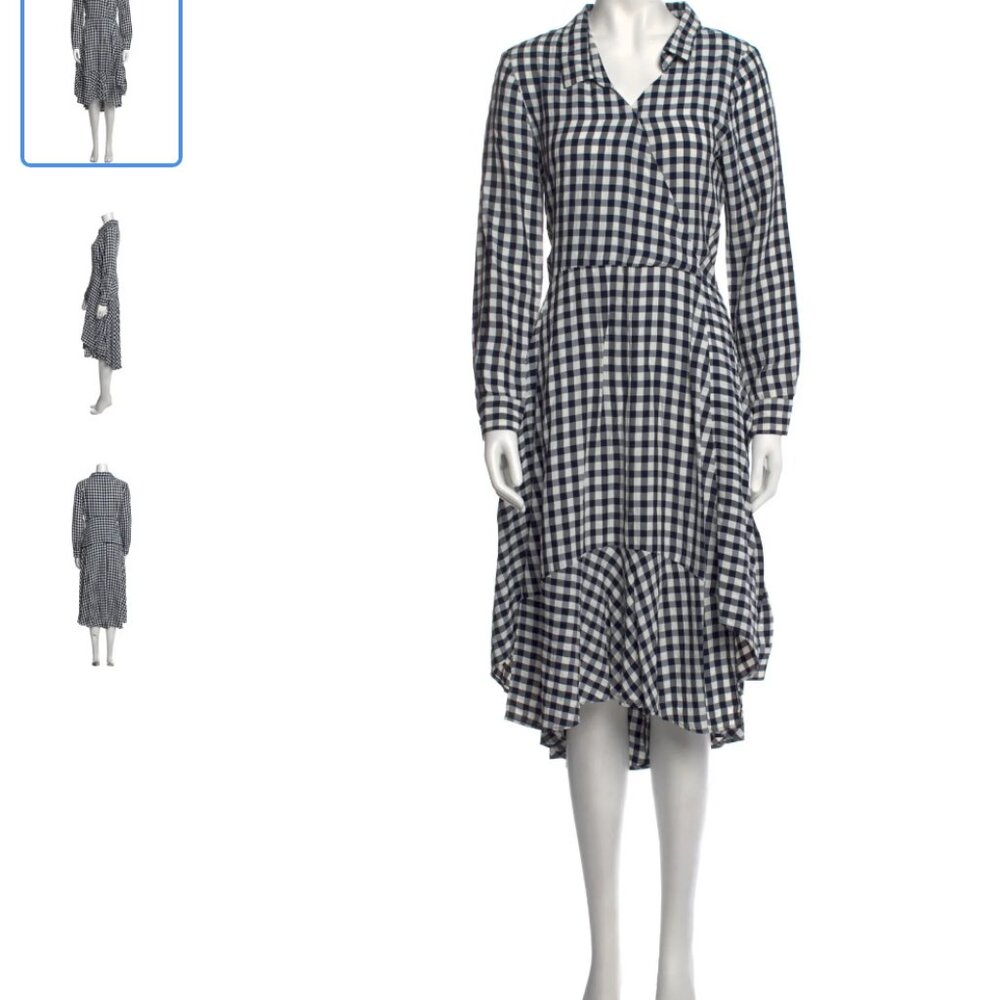 Maje black and white plaid midi dress